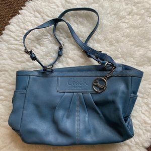 Blue Coach Leather Gallery Tote